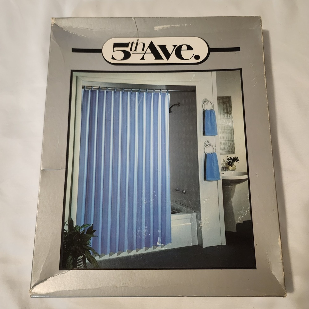 Vintage 5th Avenus Vinyl Yellow Shower Curtain. 70x72‎